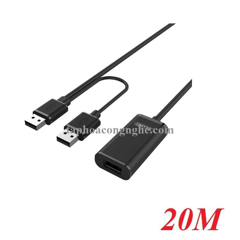 Unitek 98108 Y-279 2.0 20M Màu ĐenCáp Usb Nối Dài Extension 30098108